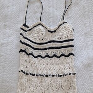 Zara Black and Cream Maxi Dress